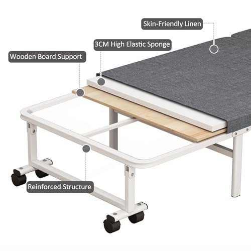 Lit pliant AuraThreads 1 personne 150 kg pour invités