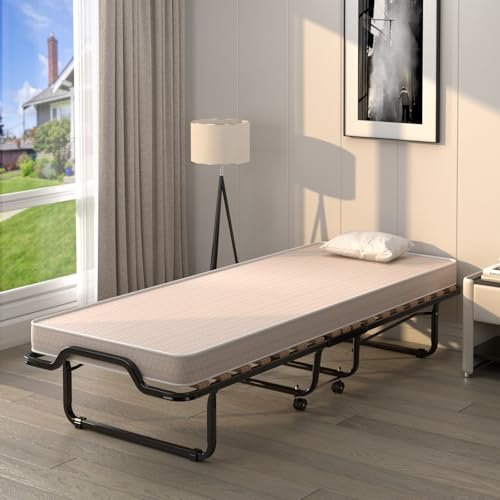 Lit pliant COSTWAY 1 personne 120 kg avec matelas orthopédique
