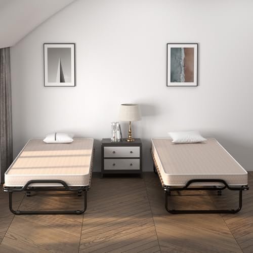 Lit pliant COSTWAY 1 personne 120 kg avec matelas orthopédique