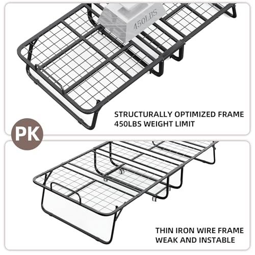 Lit pliant 190 x 80 avec matelas 200 kg