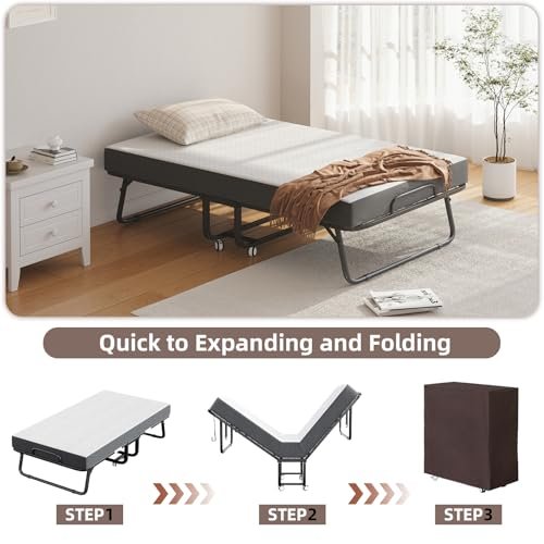 Lit pliant 190 x 80 avec matelas 200 kg