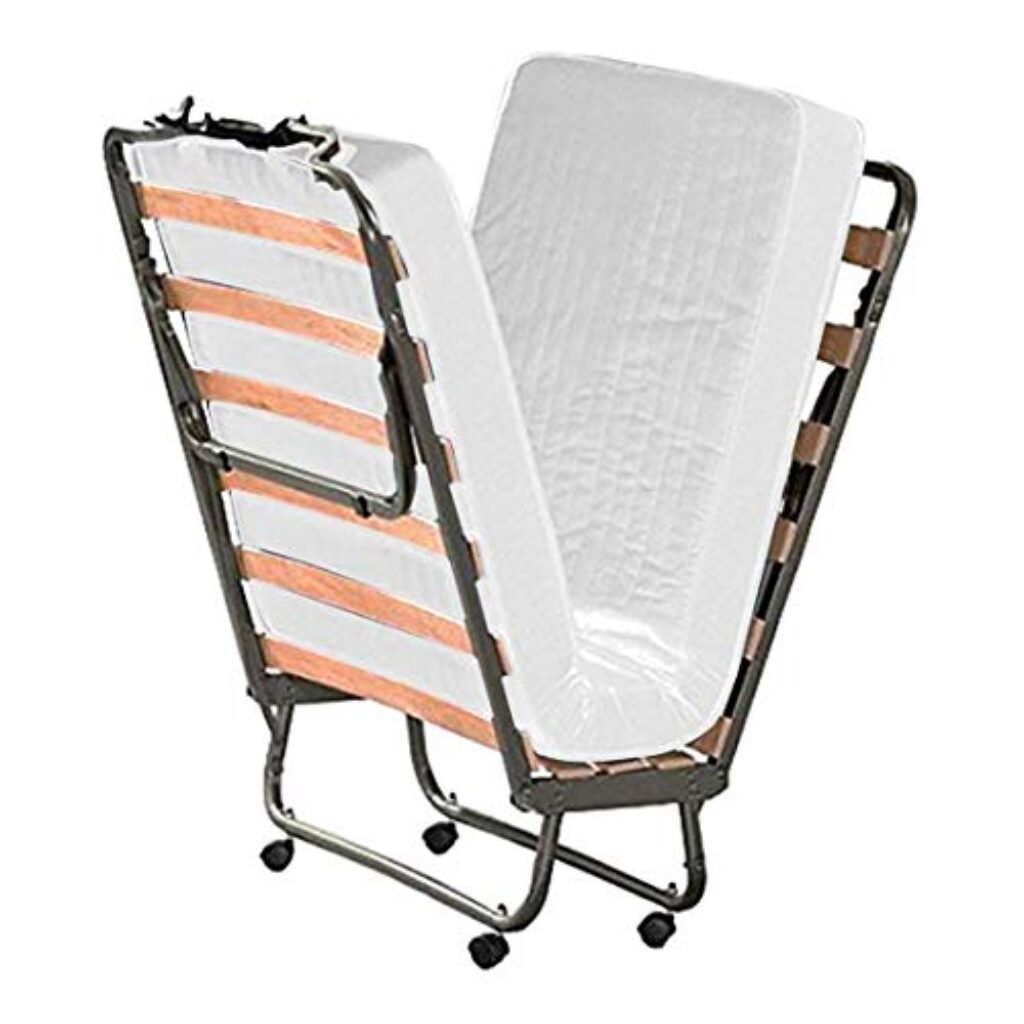 Cortassa | LIT Pliant 80X200 CM avec Matelas en Mousse MEMOIRE ET Coverture DE POUSSIERE, Structure Robuste ET 4 Roues PIVOTANTES, 100% FABRIQUÉ en Italie