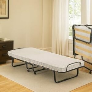 Talamo Italia - Lit Pliant Deva, Lit de Camp à 12 Lattes, Matelas Inclus, Lit bébé Peu encombrant, 100% Made in Italy, 80x190h37 cm