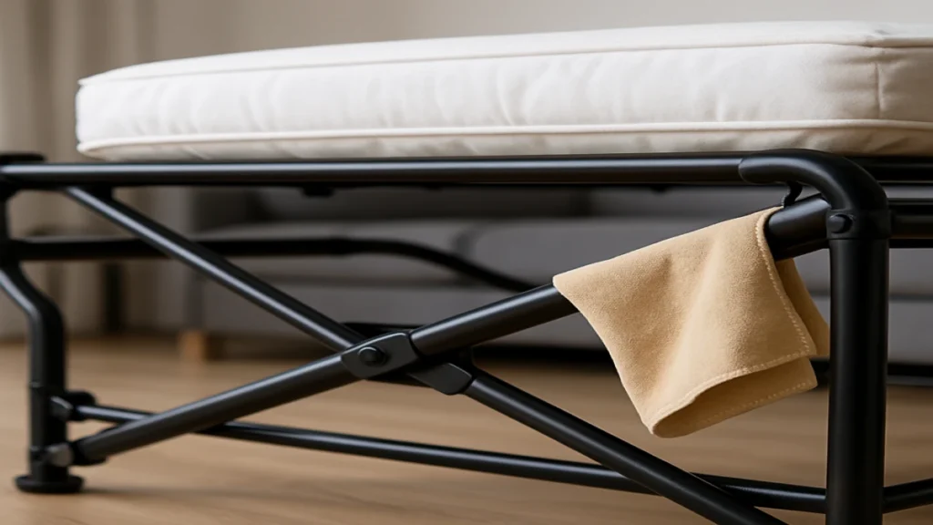 Illustration : Entretenir l'armature métallique de votre lit pliant