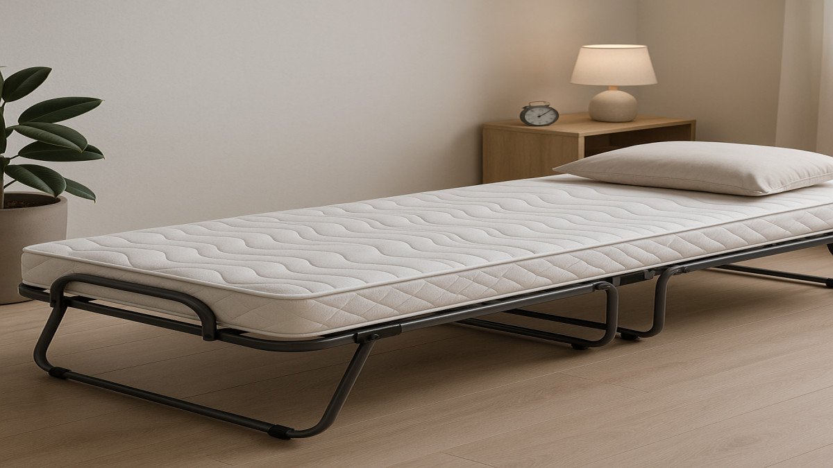 Illustration du sujet : Peut-on dormir tous les jours sur un lit pliant 1 personne ? Scénarios, limites, alternatives – Dormir sur un lit pliant toutes les nuits :…