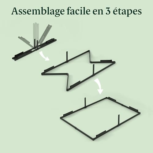 Cadre de lit 90 x 190 Zinus Caleb 160 kg montage rapide