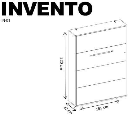 MAXIMAHOUSE Invento 140×200 : lit escamotable vertical avec canapé d’angle, bibliothèque et LED