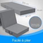 Matelas pliant ELONEO 90 x 200 1 personne confort