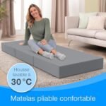 Matelas pliant ELONEO 90 x 200 1 personne confort